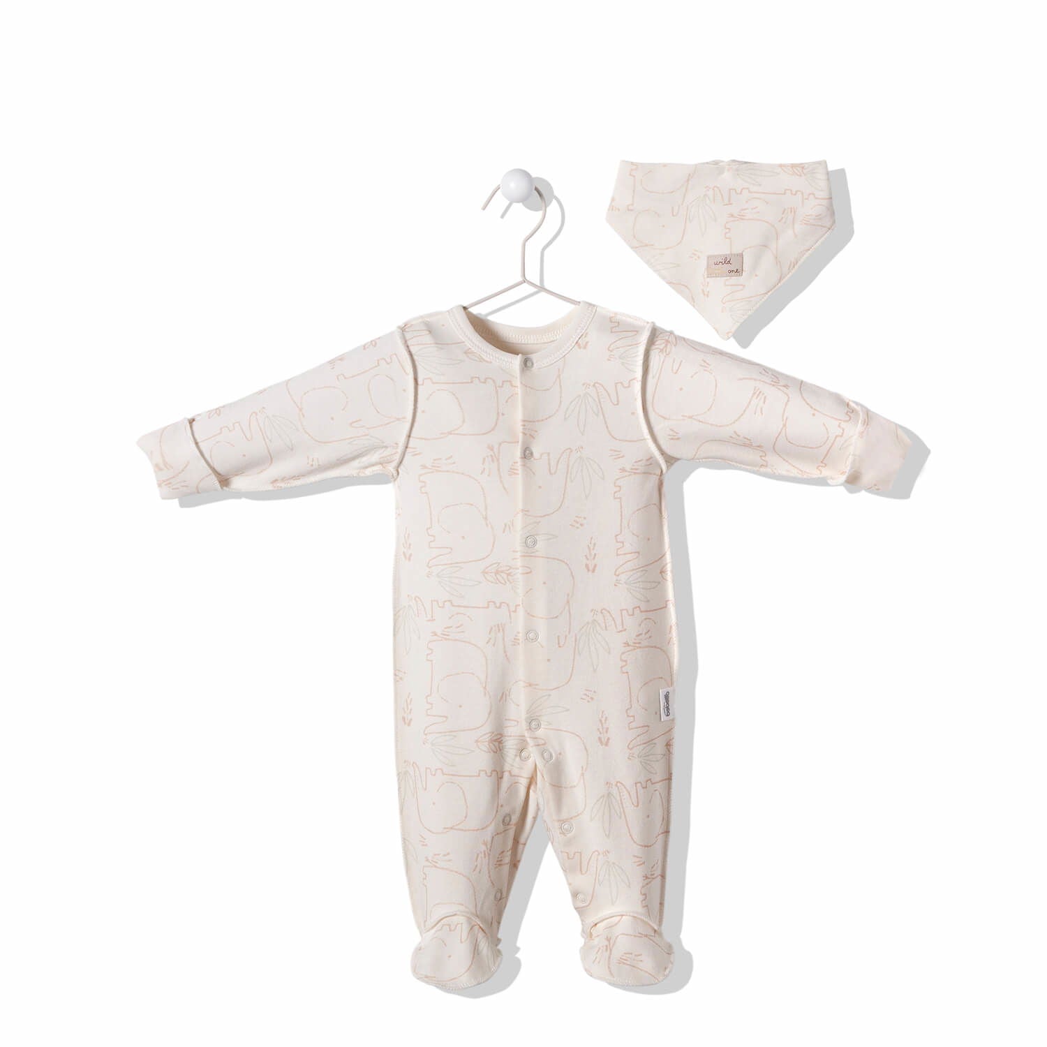 T3028 Гащеризон 2Ч. Wilderness Бежов 1-3M/62Cm --- BebeMama