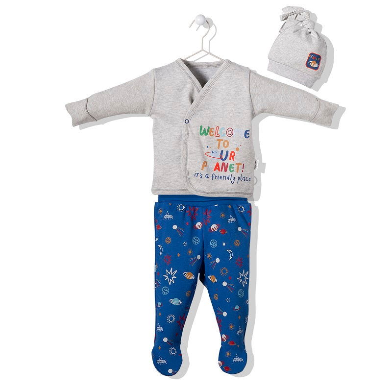 Z808 К-Кт 3Ч. Sky Ball Сив-Син 0-3M/62Cm --- BebeMama