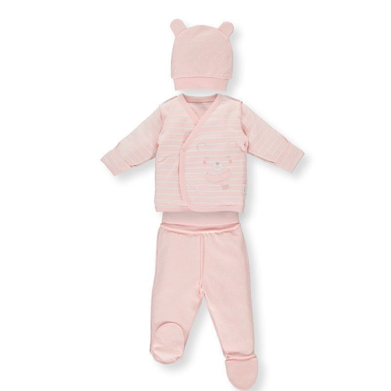 Z831 К-Кт 3Ч. Baby Courle Pink 0-3M/62Cm --- BebeMama