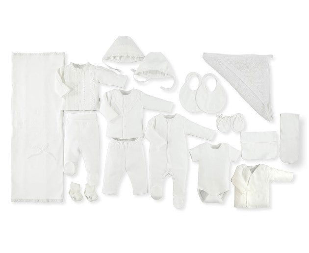 Bebetto - Комплект За Изписване 20 Ч. Born To Roya Z855E Момиче 0-3М/62См Екрю --- BebeMama