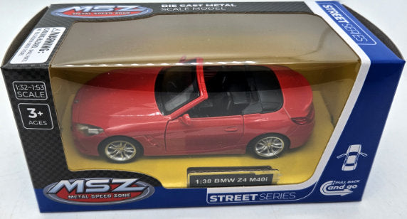 Метален Точен Модел Кола 1:38 Bmw Z4M40I С Амортисьори И Отварящи Се Врати