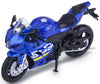Метален Точен Модел Мотор 1:18 Suzuki Gsx R1000 С Амортисьори 15.5х10х7 Julia