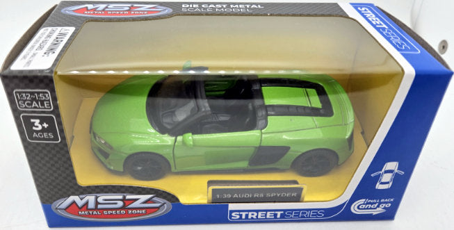 Метален Точен Модел Кола 1:39 Audi R8 SpyderС Амортисьори И Отварящи Се Врати