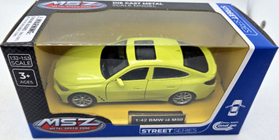 Метален Точен Модел Кола 1:43 Bmw I4 M50С Амортисьори И Отварящи Се Врати