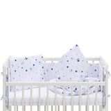 Fillikid Luxe Спален Комплект За Кошара Nino 4 Части - Stars White/Blue