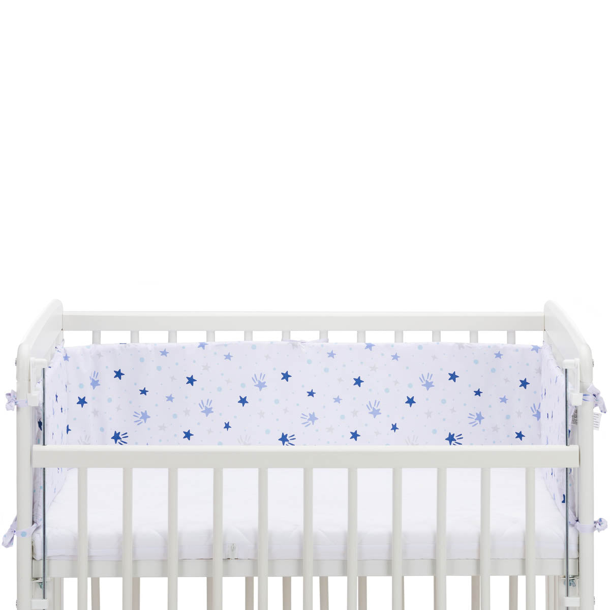 Fillikid Luxe Спален Комплект За Кошара Nino 4 Части - Stars White/Blue