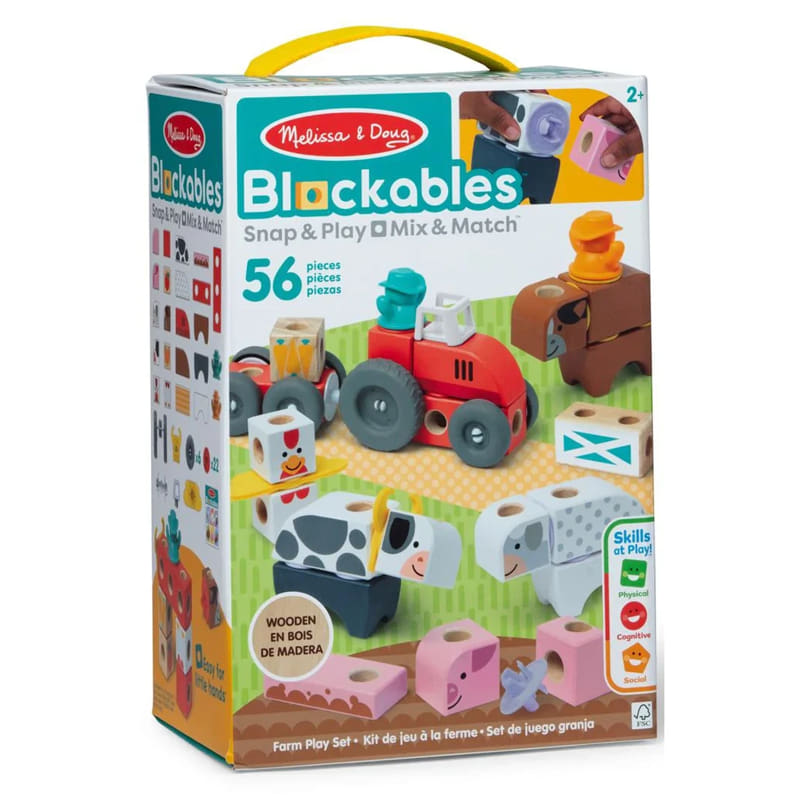 20160033 Дървен Конструктор 56ч. Ферма Melissa&Doug