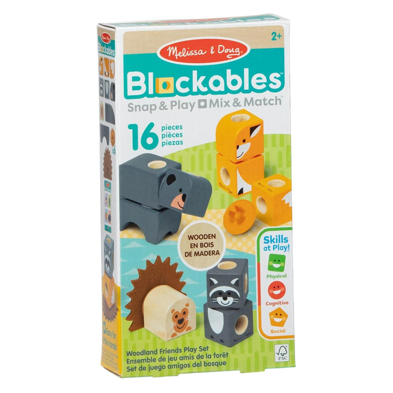 Melissa&Doug 16 darabos fa építőjáték, Erdő Barátai