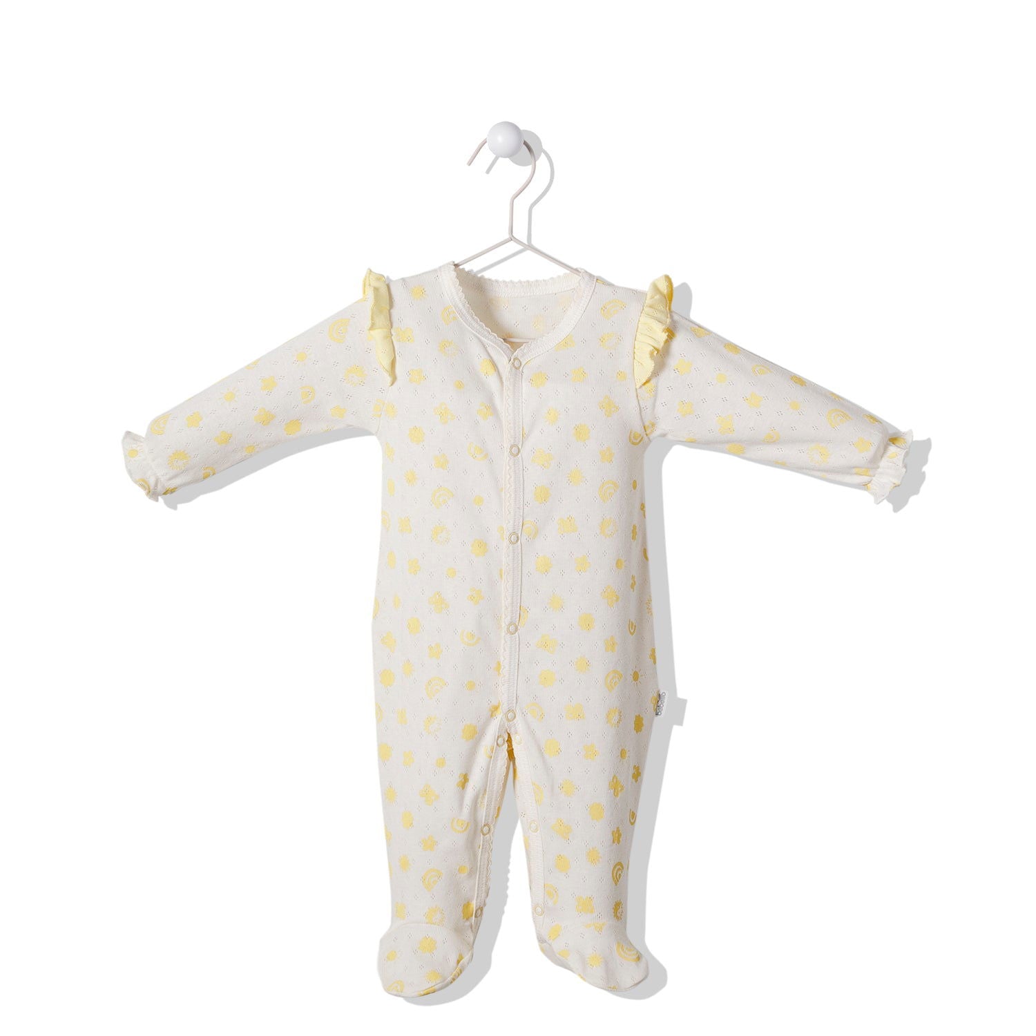 T3018 Гащеризон Sun And Friends Б-Жълт 3-6M/68Cm --- BebeMama