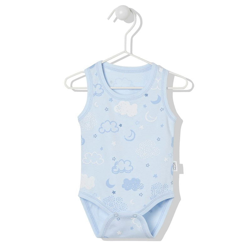 T3164 Боди-Потник Butik 2023 Yaz Син 3-6M/68Cm --- BebeMama