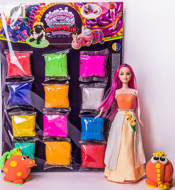 Set de lut reflectorizant Light Bouncing Clay TM Moon Light Clay pe carton 180 gr 42 x 30 12 culori