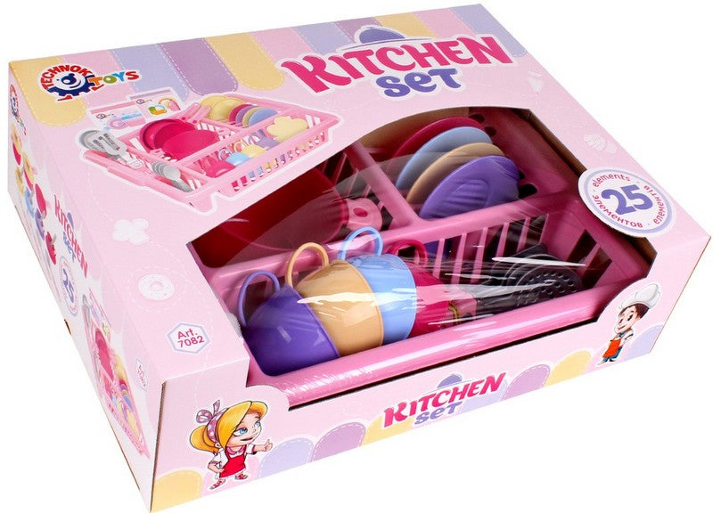 Set de bucătărie în cutie cadou cu uscător 38x28x14 cm