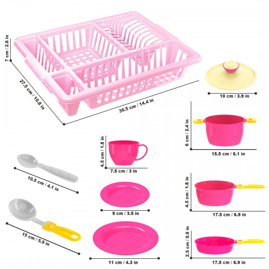 Set de bucătărie în cutie cadou cu uscător 38x28x14 cm