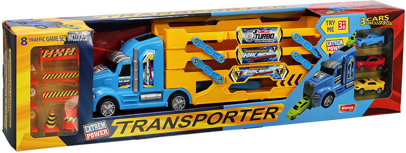 Автовоз С Три Палуби И Писта През Кабината И Трафик Комплект 79Х20Х10 --- BebeMama