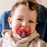 Suzete ortodontice Tommee Tippee Fun Friends, 18-36 luni, iepure roșu/ursuleț verde + cutie de sterilizare