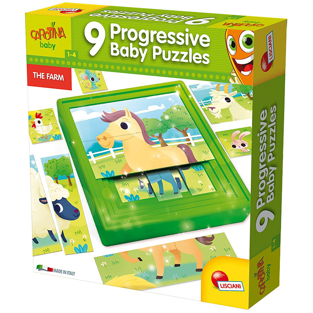 Progresul bebelușului Carotina. Ferma de puzzle-uri