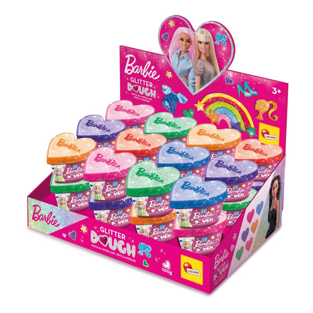 Modele Barbie în cutii cu sclipici violet