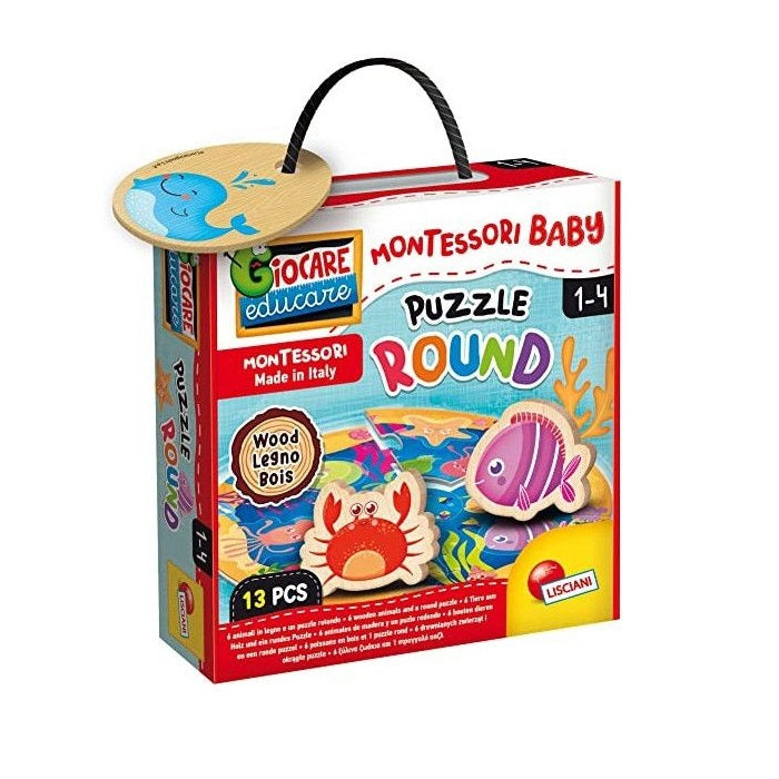 Montessori Baby Wood Puzzle Round Lisciani