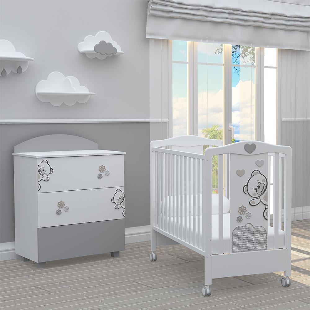 Бебешко Легло Bambino Casa Fiori Grigio