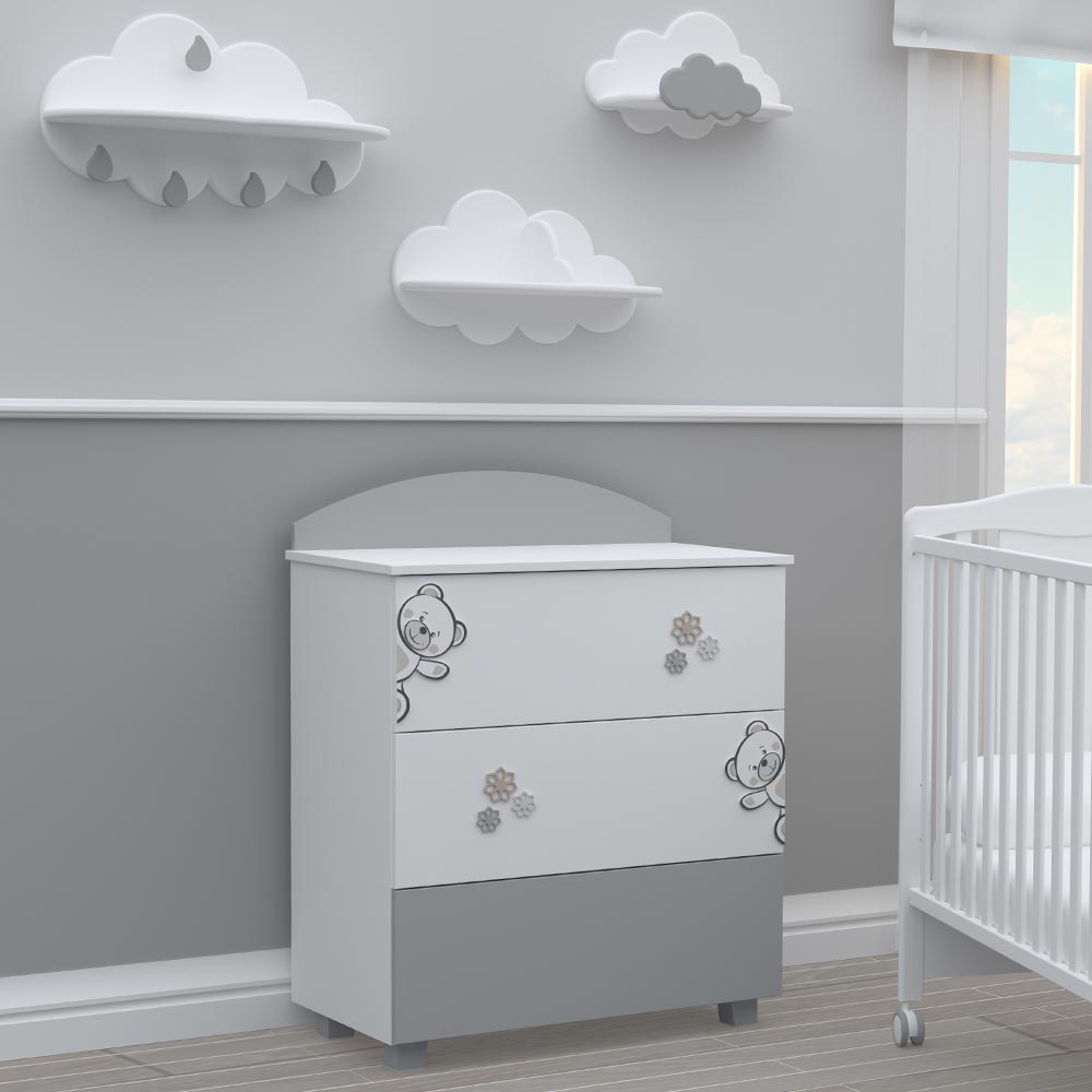 Comoda Bambino Casa Fiori Grigio