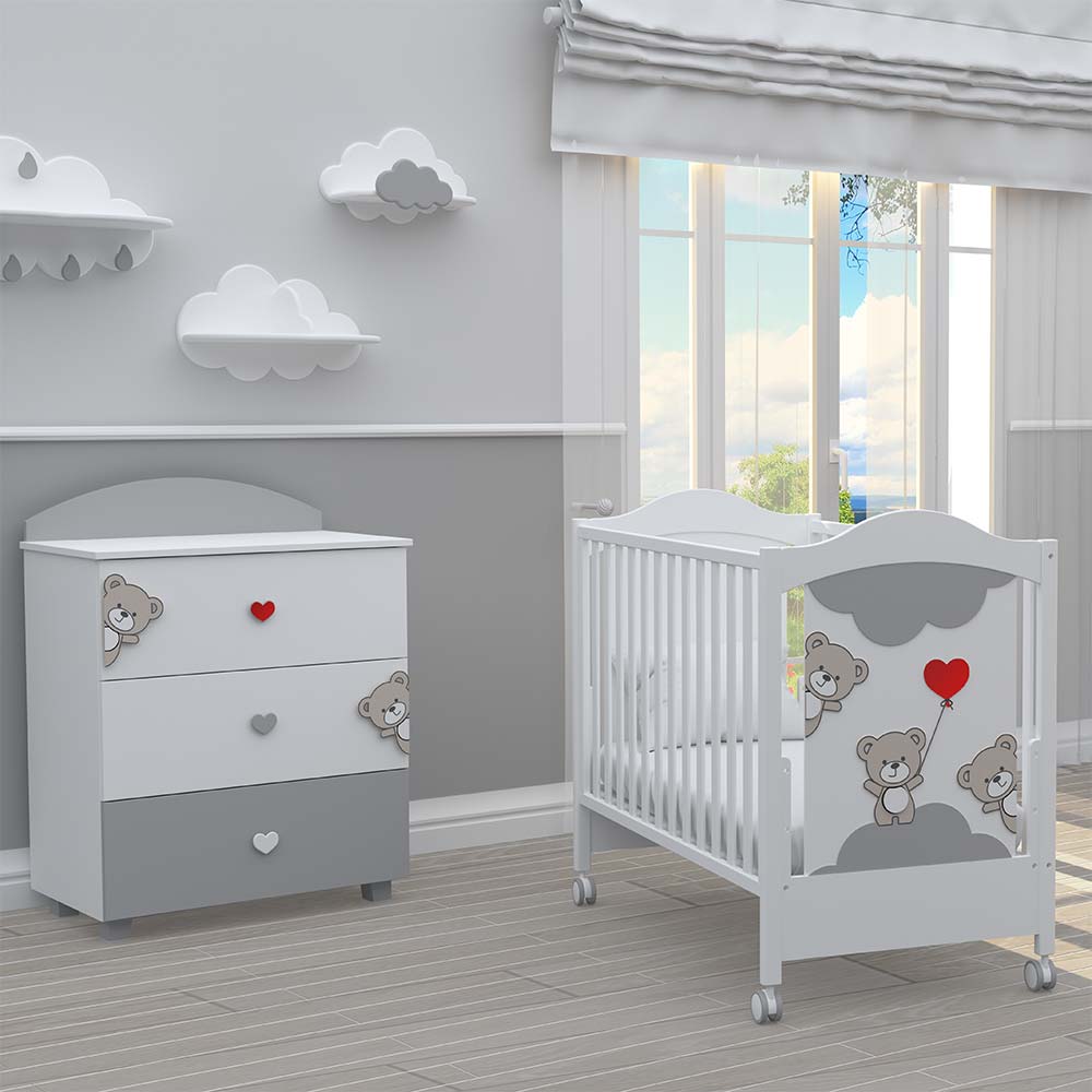 Bambino Casa Tre Orsetti Rosso Kiságy
