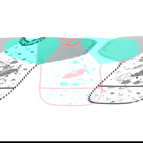 837 Престилка Дълъг Ръкав Животни 24 + Сив --- BebeMama