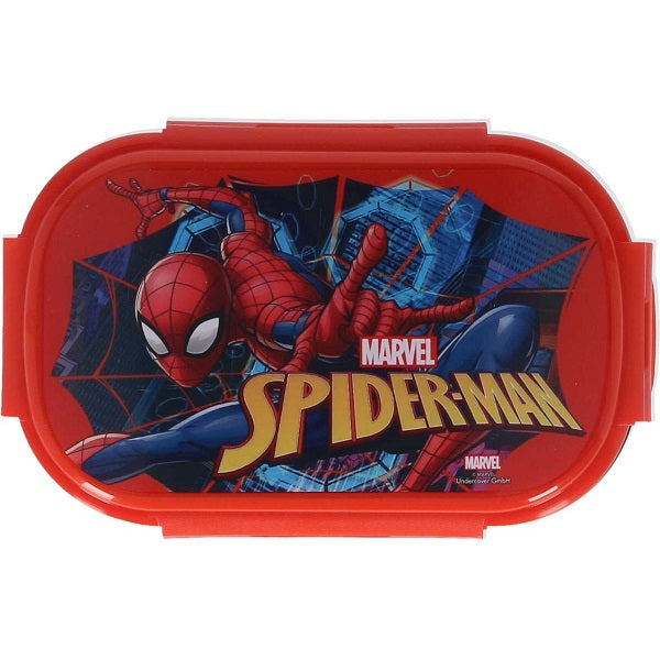 Spiderman Étkészlet Doboz Evőeszközzel és Rekeszekkel Gyerekeknek Licencelt Termék