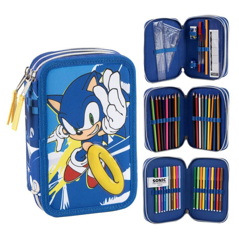 Несесер 3 Ципа Пълен Sonic Cerda