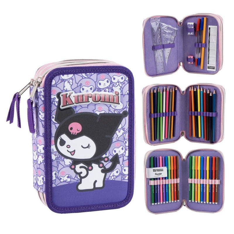 Несесер 3 Ципа Hello Kitty Kuromi Cerda
