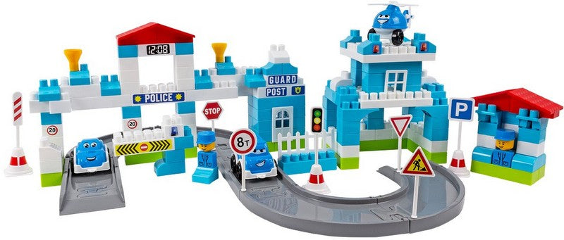 Set de construcții Poliție 180 Piese 3 Modele cu Șină 38X25X14