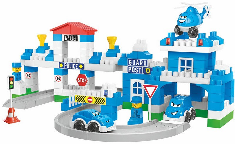 Set de construcții Poliție 180 Piese 3 Modele cu Șină 38X25X14