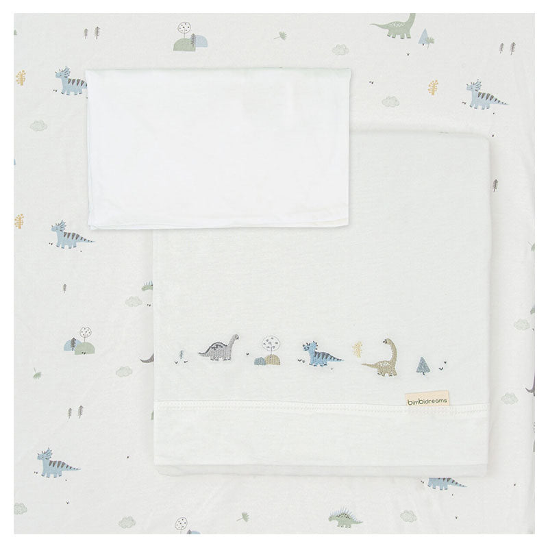 Lepedő 3 db babakocsiba Trex 40x80 White Green Bimbidreams