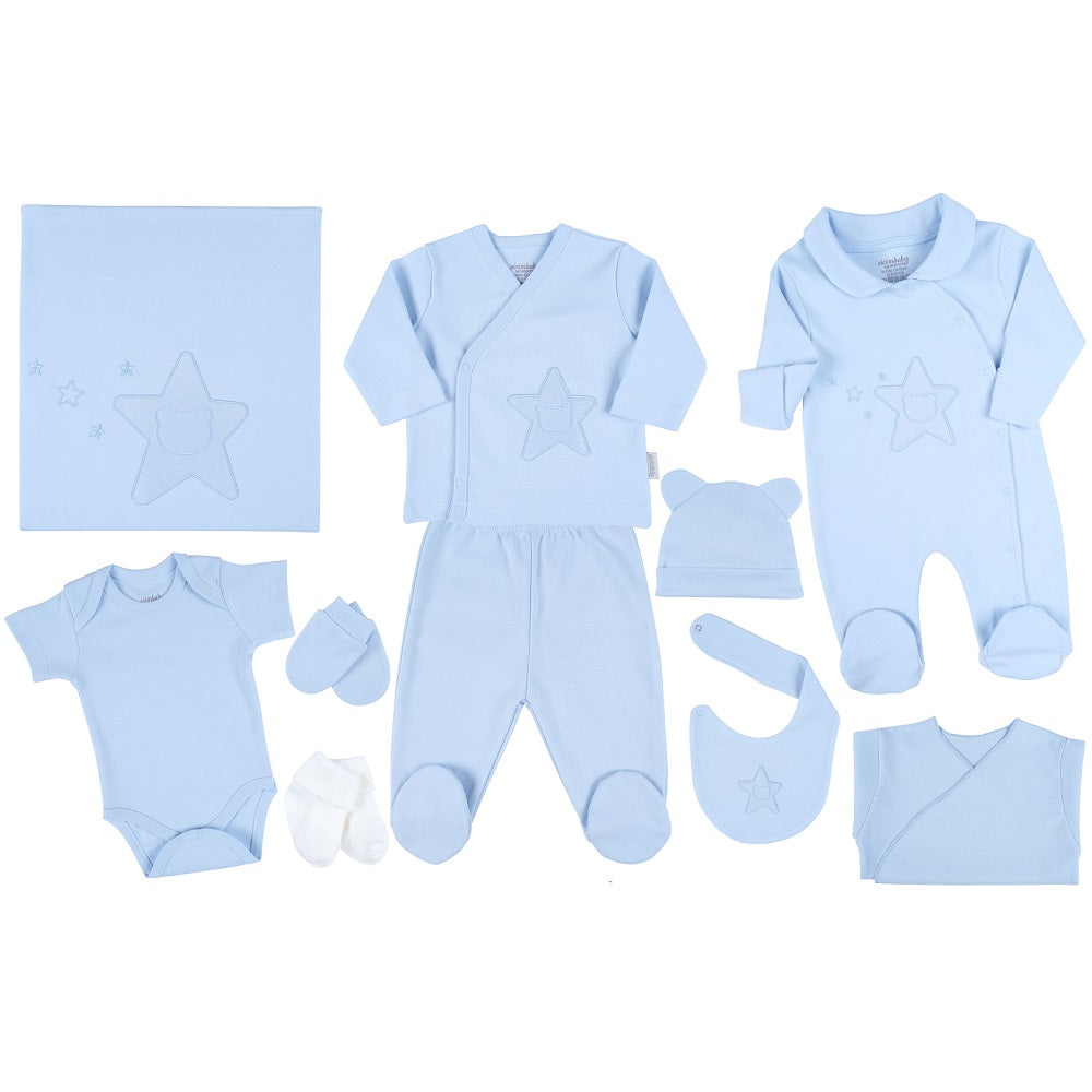 U4805 K Kt Csillagos Kék Keresztelő Szett 10 részes Ciccim Baby