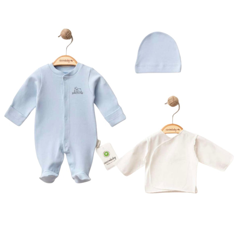 U5178 Kék Hosszú ujjú rugdalózó Koraszülött Ciccim Baby