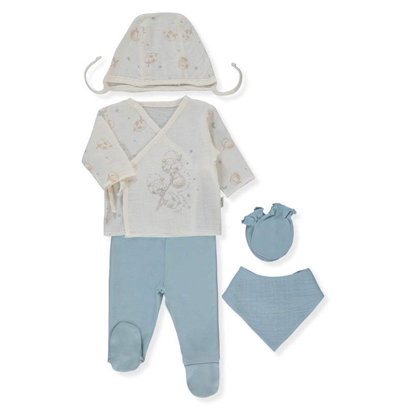 Z1090 К Кт 5ч. Муселин Pillowy 0 3m 62cm Blue Bebetto