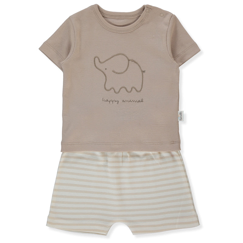F1477 Пижама 2 Ч. Happy Animal 9 12m 80cm Beige Bebetto