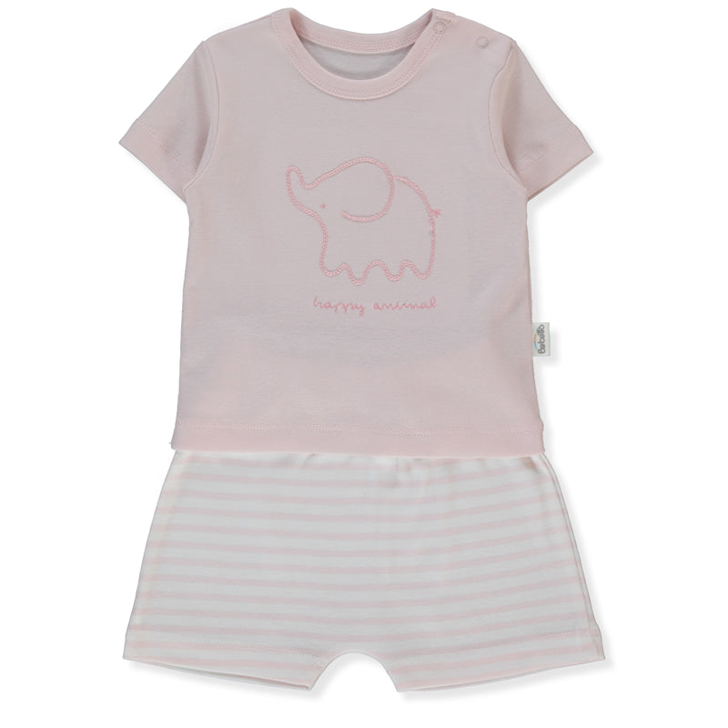 F1477 Пижама 2 Ч. Happy Animal 3 6m 68cm Pink Bebetto