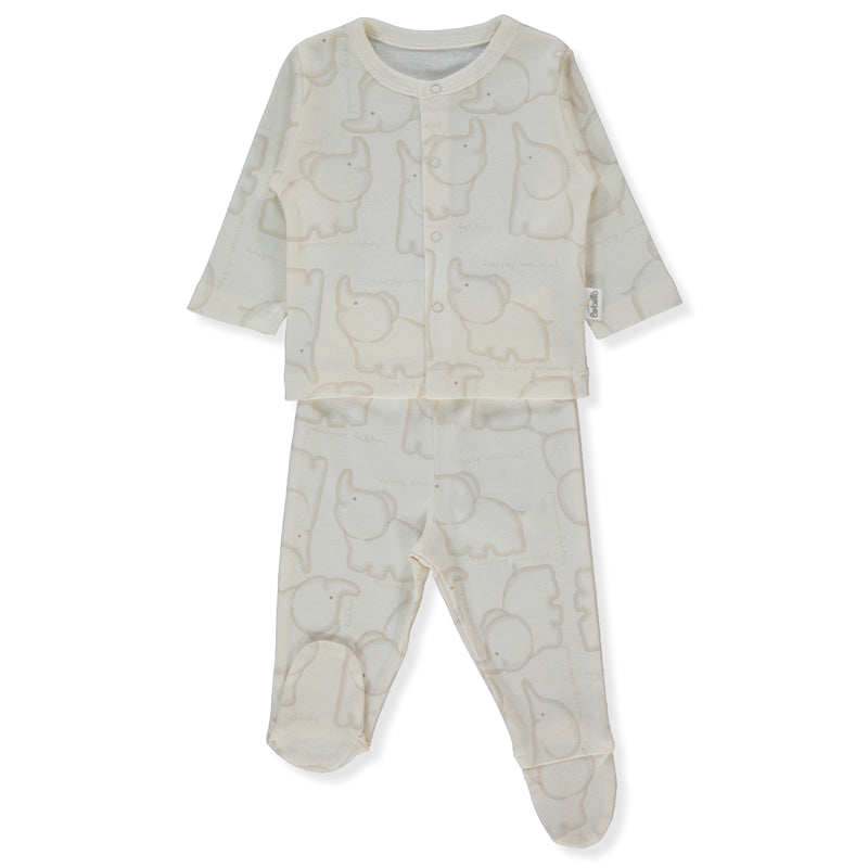 F1478 Пижама 2 Ч. Happy Animal 6 9m 74cm Beige Bebetto