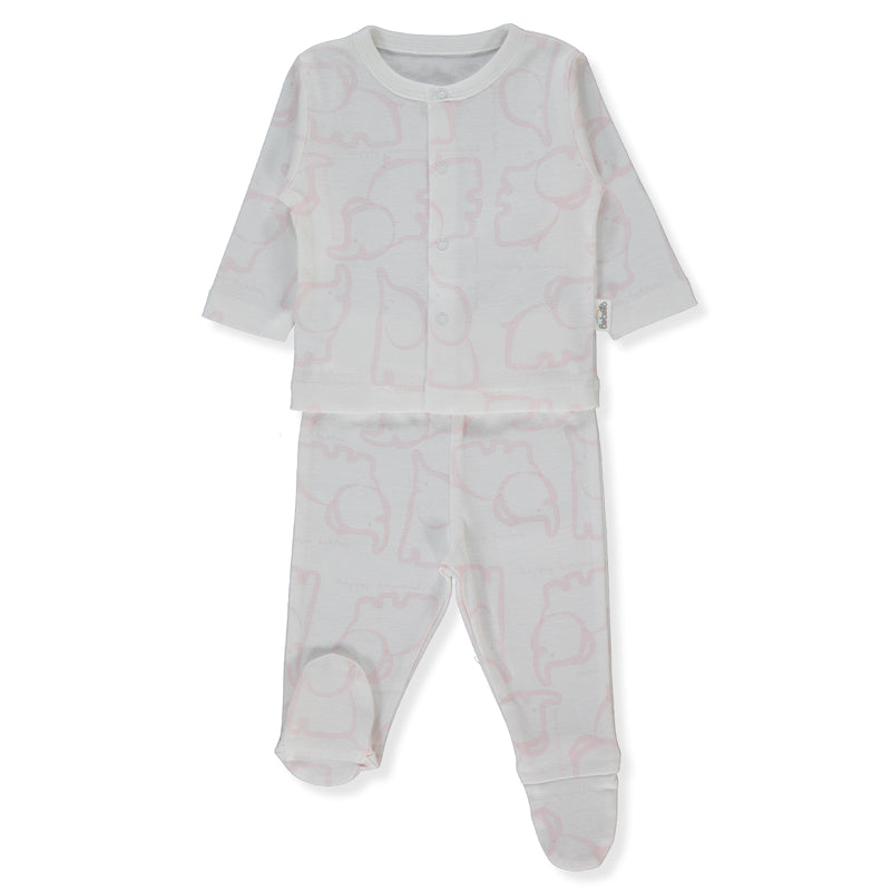 F1478 Пижама 2 Ч. Happy Animal 0 3m 62cm Pink Bebetto