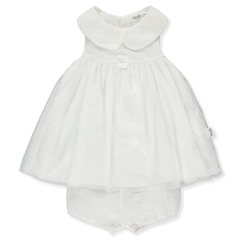 Rochie cu chiloți ecru perlat 24-36M 98Cm