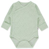 T3653 Mentazöld virágmintás hosszú ujjú body 0-1 hónap 56cm Bebetto