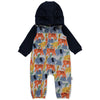 K4538 Overál kapucnival Animal Story 9-12m 80cm Bebetto