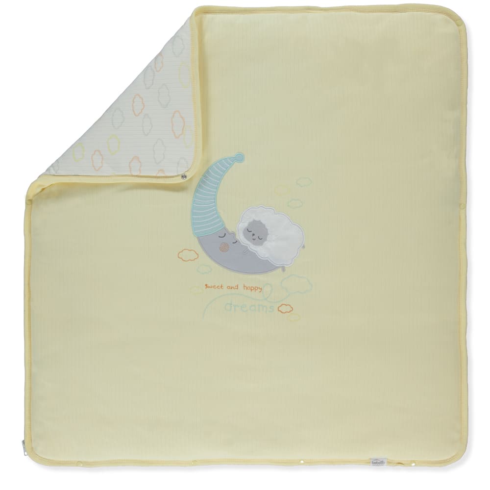 B824 Одеяло Портбебе Жълт Happy Sheep 80x85cm Bebetto