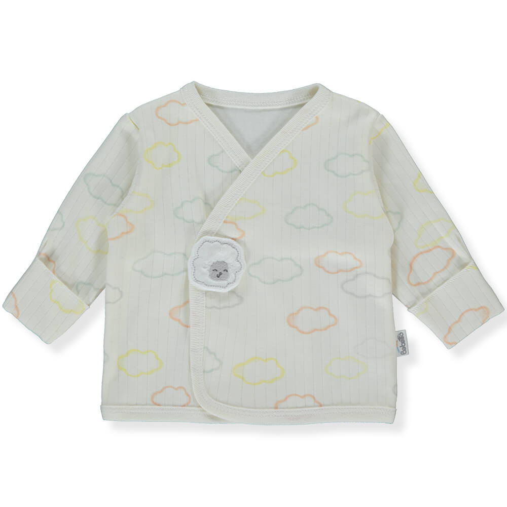 T3690 Ekru Spagettipántos felső Happy Sheep 0-3hó 62cm Bebetto