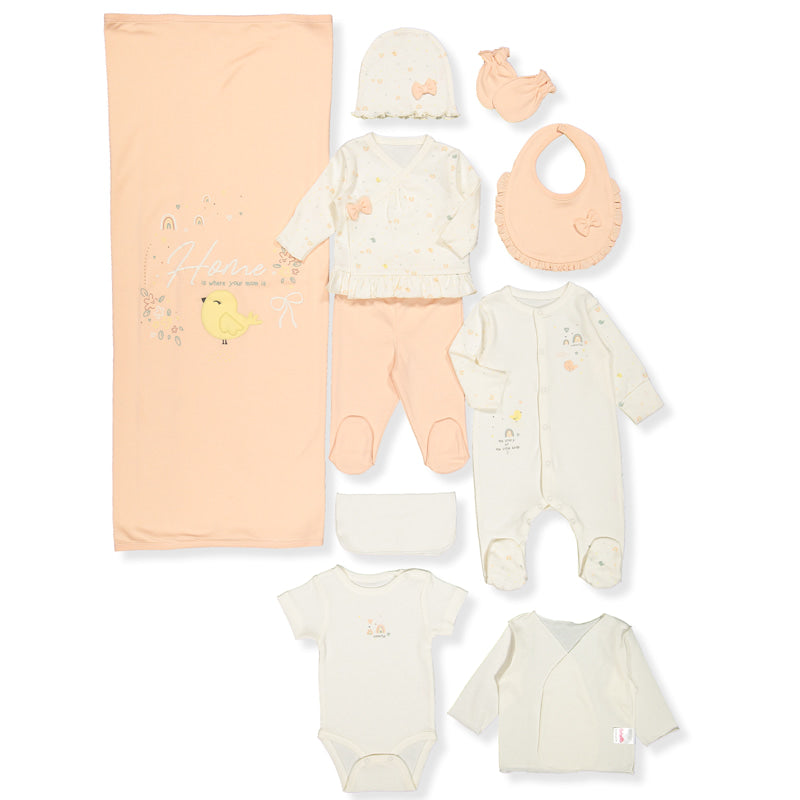 Z986 K Kt 10db Colorful Birds Lazac 0-3hó 62cm Bebetto