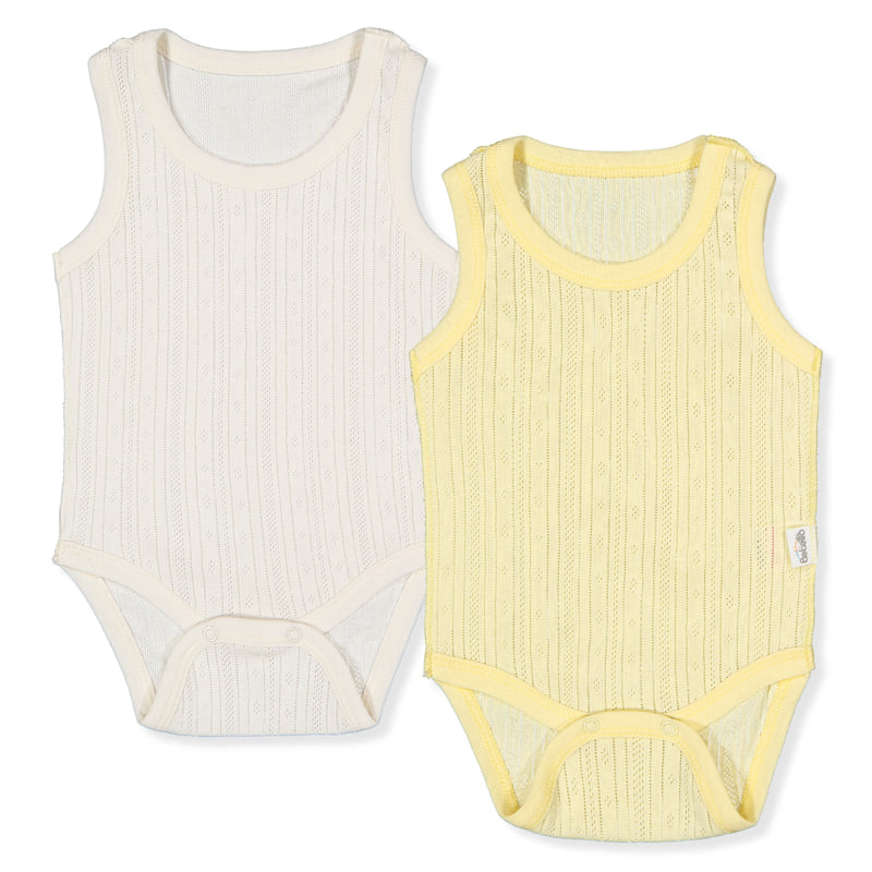 T3871 Боди Потник 2бр Basic 25 Жълт 9 12м 80см Bebetto