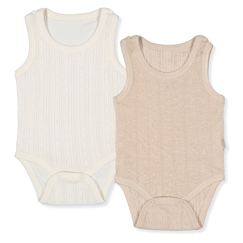 T3871 Боди Потник 2бр Basic 25 Бежов 9 12м 80см Bebetto