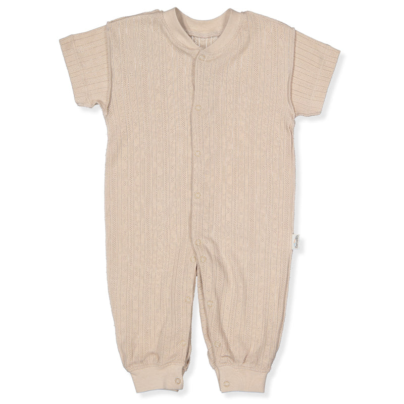 T3878 Basic 25 Bézs Kezeslábas 0-1hó 56cm Bebetto