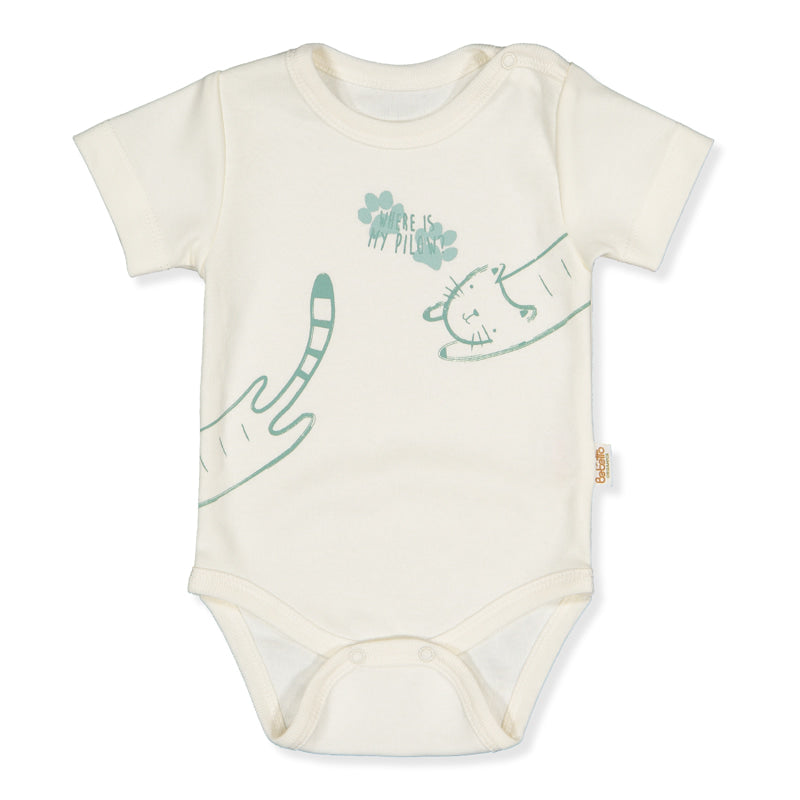 T3833 Боди К.р. Sleepy Catзелен 9 12м 80см Bebetto