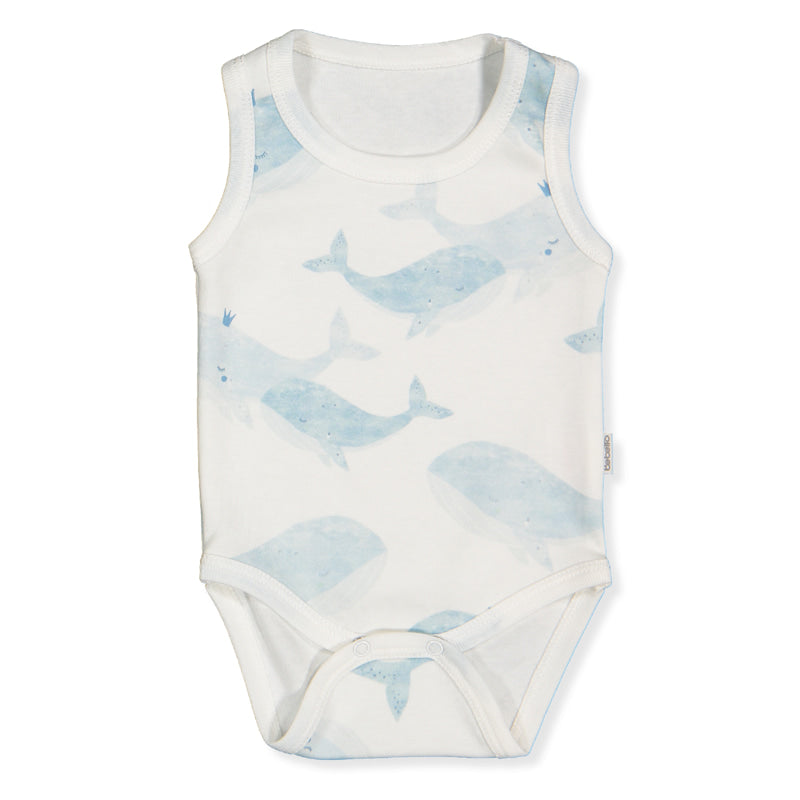 T3885 Боди Потник Whales Син 0 3м 62см Bebetto